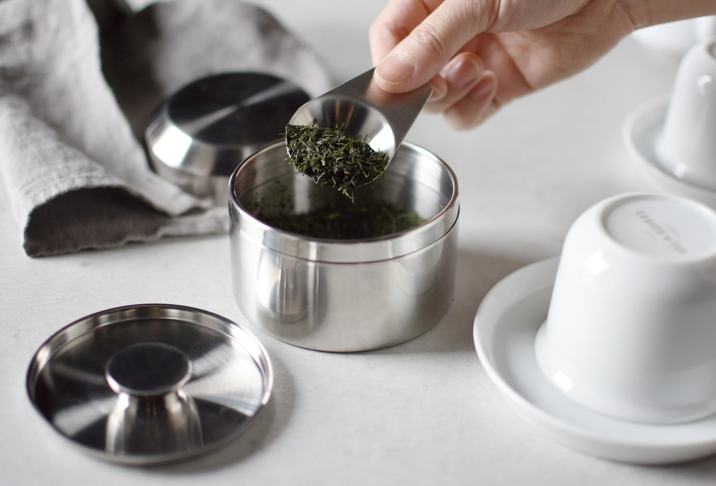 Kinto 100g double lid stainless steel canister